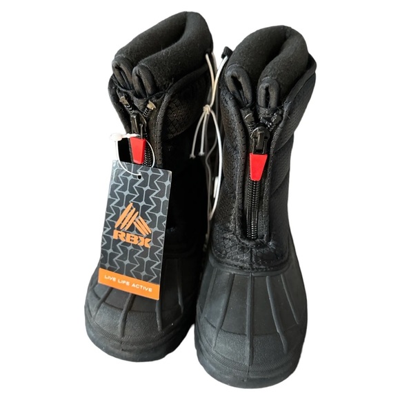 Kids Winter snow boots Size 9 RBX with removable lining  black and red - Picture 2 of 11